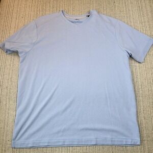 Tommy Bahama Shirt Mens XL Blue V-Neck Short Sleeve Modal Casual Lightweight